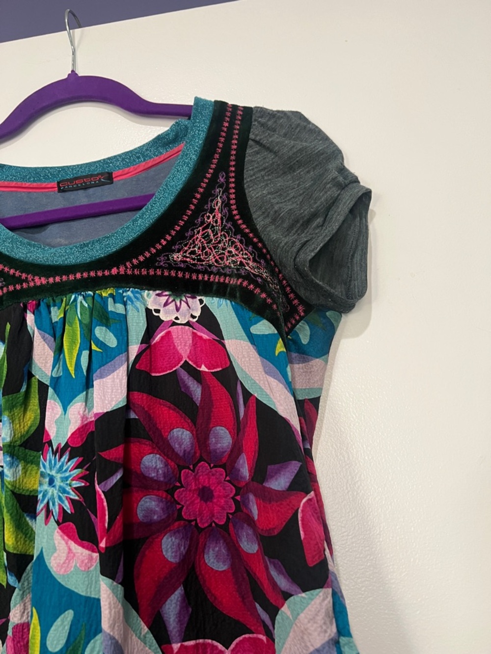 Custo Barcelona Multicolor Floral Short-Sleeve Tee XS - Picture 4 of 11